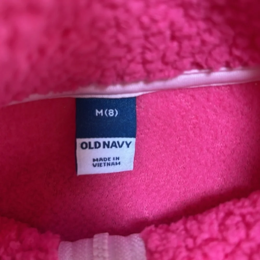 NWT! Old Navy kids girls Size 8 pink fleece zippered jacket